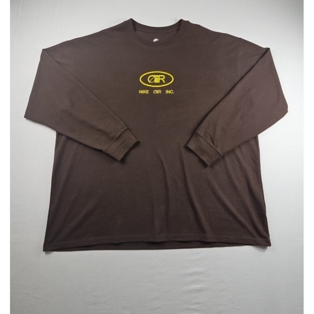 Nike Air Inc Long Sleeve Graphic Tee Brown 100%‎ Cotton Mens Size XXL - Picture 12 of 13